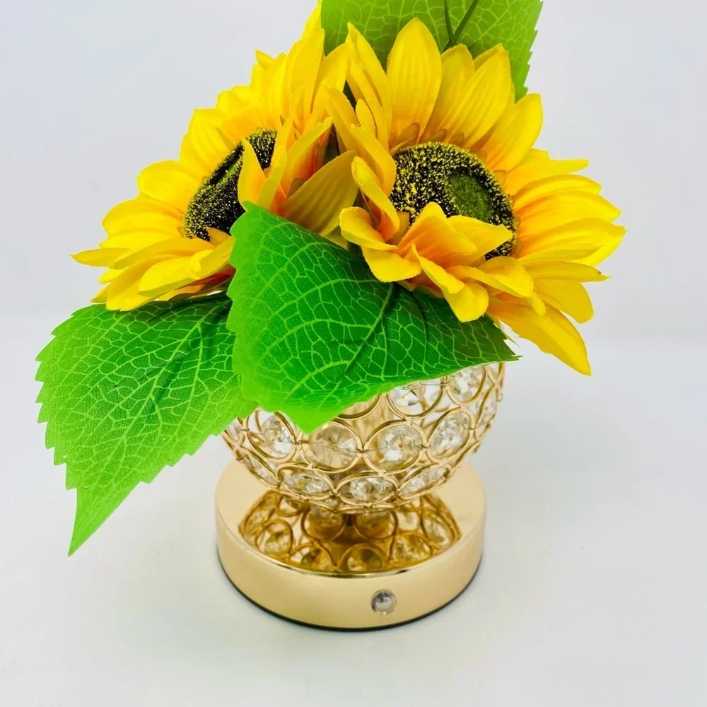 Rose Gold LED Sunflower Centerpiece